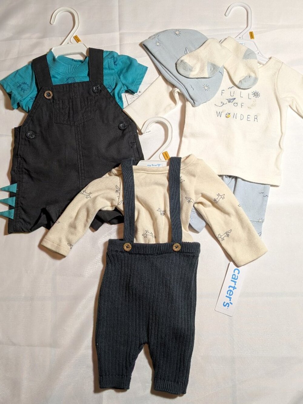 (3) Carter's Baby Boy Outfit Sits Size Newborn